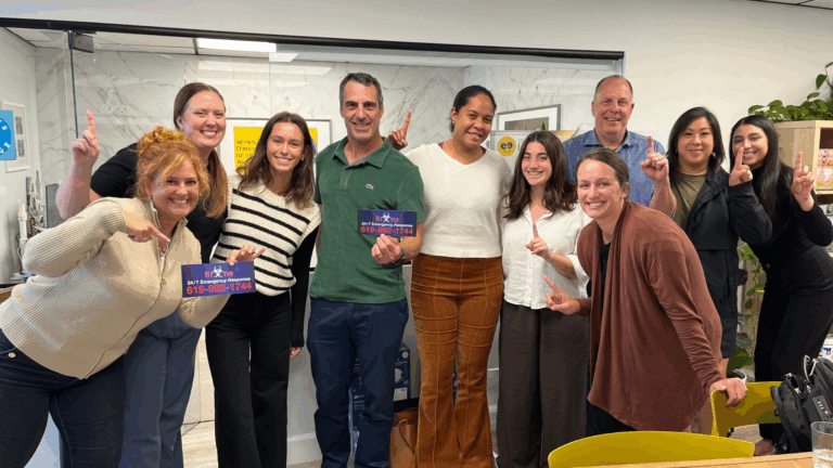 Jason Madsen of Bio-One Chula Vista presenting at a Lunch and Learn event hosted by Cheer Home Care.